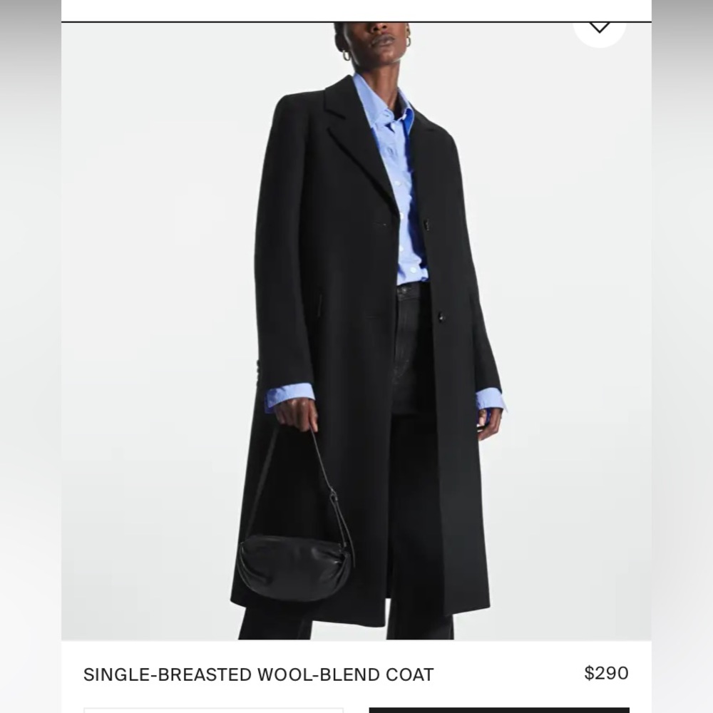 Wool-blend Coat COS black
